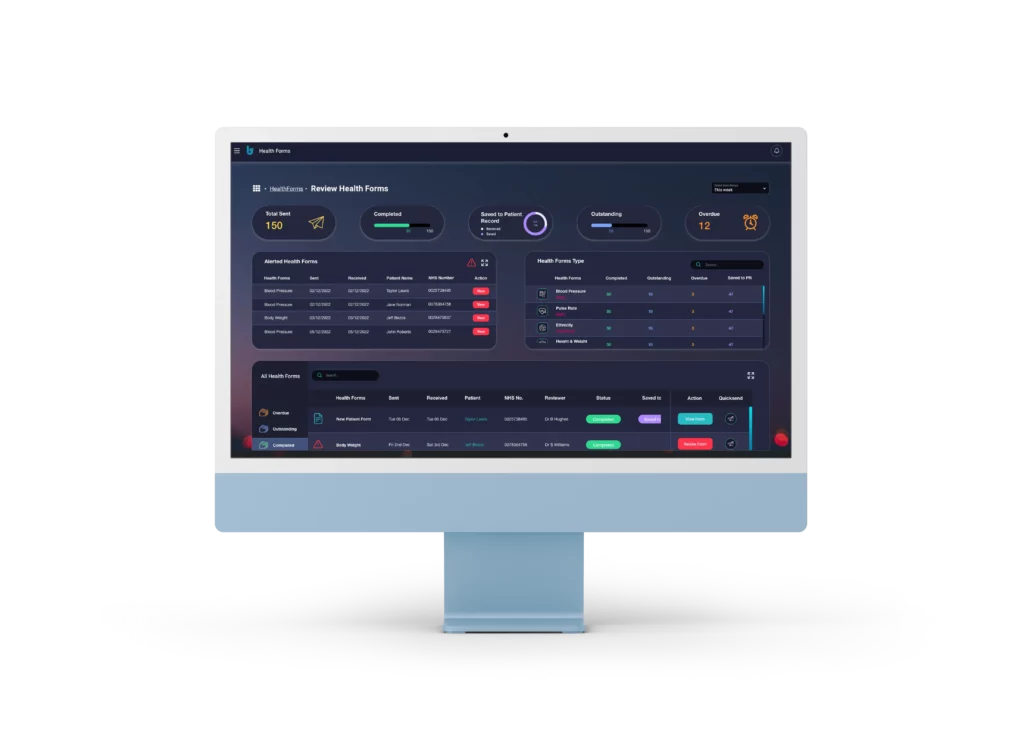 Image of Health Forms Dashboard