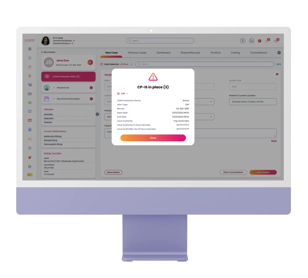 Image of PACO's CP-IS Patient Flag Module